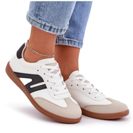 Zapatillas bajas de mujer confeccionadas en piel ecológica, blanco y negro Navidemi 7