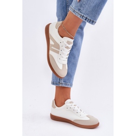 Zapatillas Bajas de Mujer Confeccionadas en Piel Ecológica, Blanco y Beige Navidemi 6