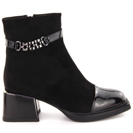 Botines D&amp;A S.Barski con tacón decorativo Colección Premium W MR880-018 OLI269A negro 4