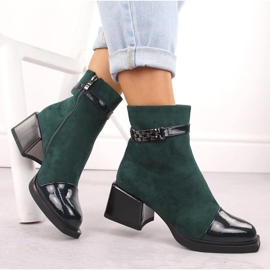 Botines D&amp;A S.Barski con tacón decorativo Colección Premium W MR880-018 OLI269B verde 5