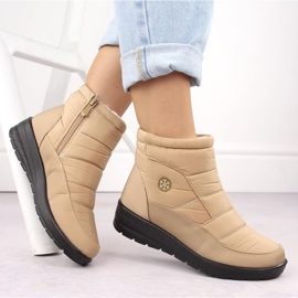 Botas de nieve con cuña para mujer News 5029, beige 4