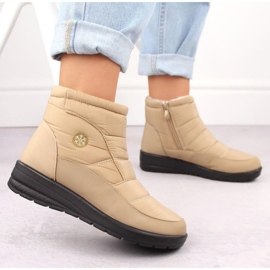 Botas de nieve con cuña para mujer News 5029, beige 5