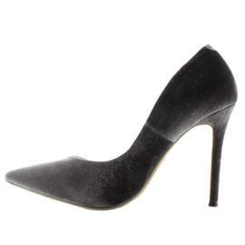 Increíbles tacones de terciopelo gris 2