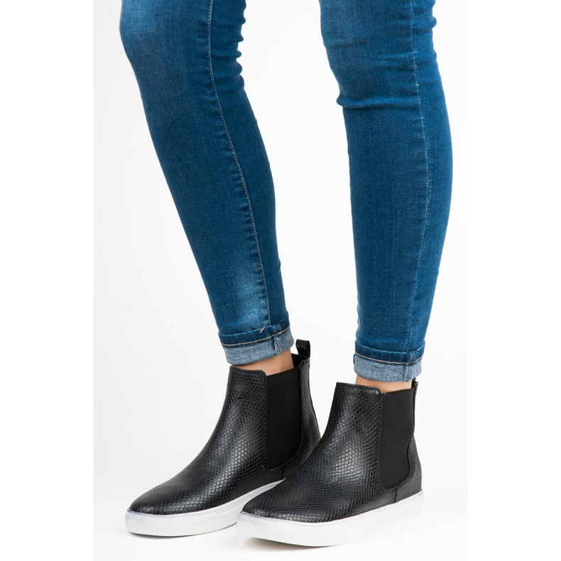 Mckeylor Zapatillas altas con estampado de serpiente negro 2 Mckeylor Zapatillas altas con estampado de serpiente negro 2