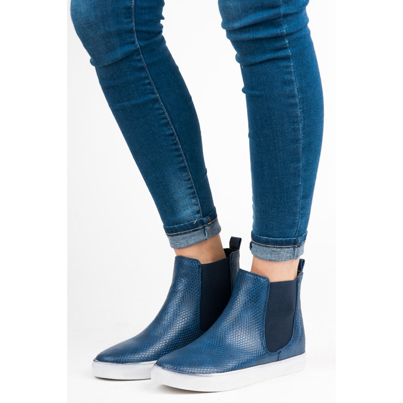 Mckeylor Zapatillas altas con estampado de serpiente azul 1 Mckeylor Zapatillas altas con estampado de serpiente azul 1