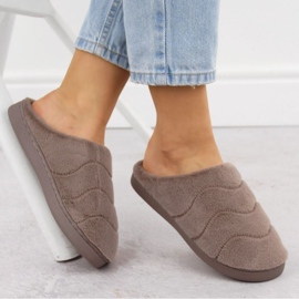 Zapatillas de estar por casa Unisoft W 6622 EVE466A de piel marrón, beige/crema 5