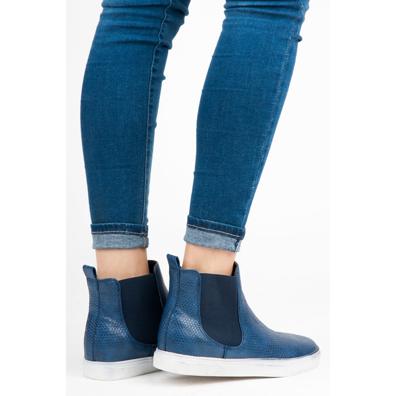 Mckeylor Zapatillas altas con estampado de serpiente azul 2