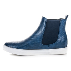Mckeylor Zapatillas altas con estampado de serpiente azul 3