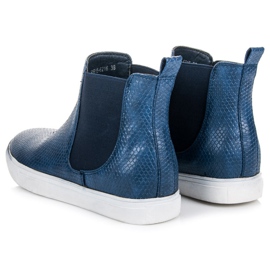 Mckeylor Zapatillas altas con estampado de serpiente azul 4