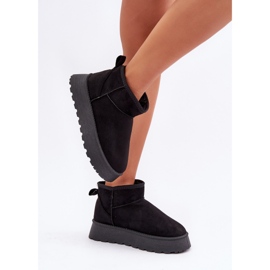 Botas de nieve con plataforma de ante ecológico negro 5