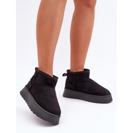 Botas de nieve con plataforma de ante ecológico negro 2