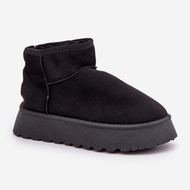 Botas de nieve con plataforma de ante ecológico negro 4