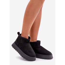Botas de nieve con plataforma de ante ecológico negro 1