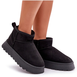 Botas de nieve con plataforma de ante ecológico negro 7