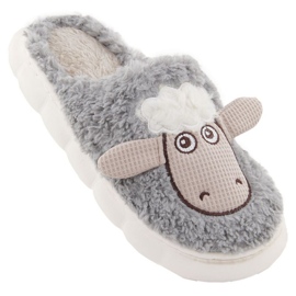 Pantuflas Filippo de piel con oveja DK6683 PAW577A gris 4