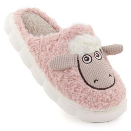 Pantuflas Filippo de piel con oveja W DK6683 PAW577B rosado 4