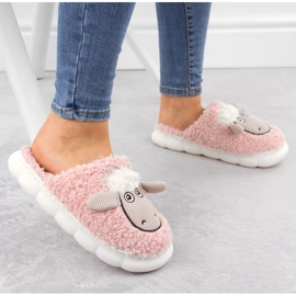 Pantuflas Filippo de piel con oveja W DK6683 PAW577B rosado 7