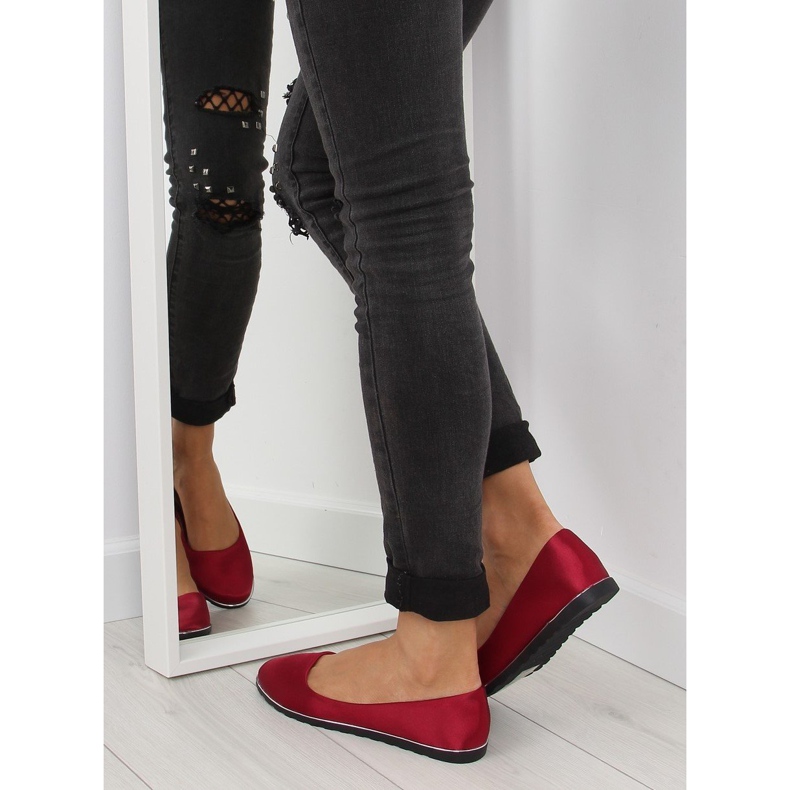 Bailarinas raso burdeos A8621 rojo 2 Bailarinas raso burdeos A8621 rojo 2