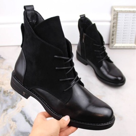 Botines de tacón plano con aislamiento Potocki W WOL88C, negro 1