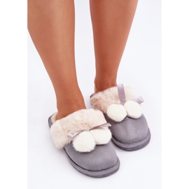 Pantuflas De Mujer Con Pelo, Gris 3
