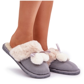 Pantuflas De Mujer Con Pelo, Gris 6