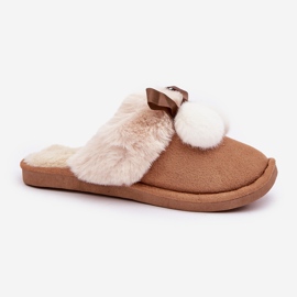 Pantuflas de mujer con pelo de camello beige 4
