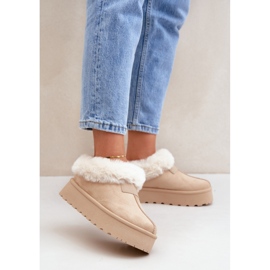 Botas de nieve mujer plataforma beige 1