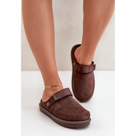 Zapatillas de casa mujer marrones con plataforma marrón 1