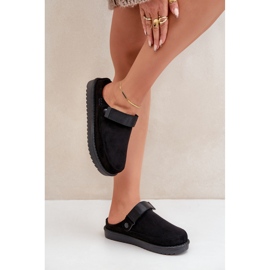 Pantuflas mujer plataforma negras negro 2