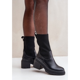 Botines de mujer con parte superior flexible, negro 2