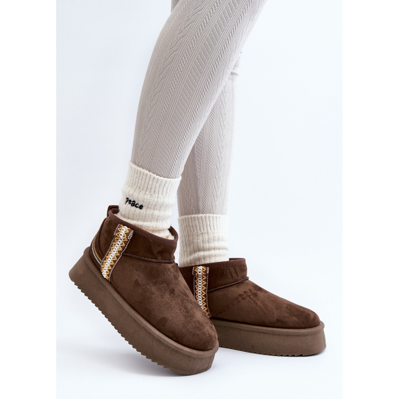 Botas de nieve con plataforma para mujer, ante, verde oscuro 1