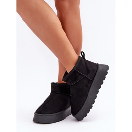 Botas de nieve mujer con plataforma en ante negro 2