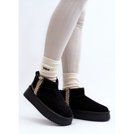 Botas de nieve mujer con plataforma en ante negro 1