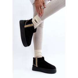 Botas de nieve mujer con plataforma en ante negro 2