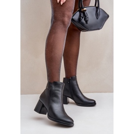 Botines negros de tacón elegantes para mujer 1