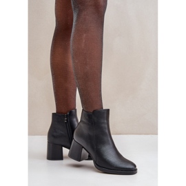 Botines negros de tacón elegantes para mujer 2