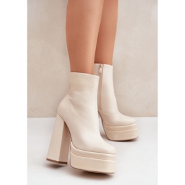 Botas plataforma mujer beige 1