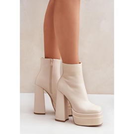 Botas plataforma mujer beige 2
