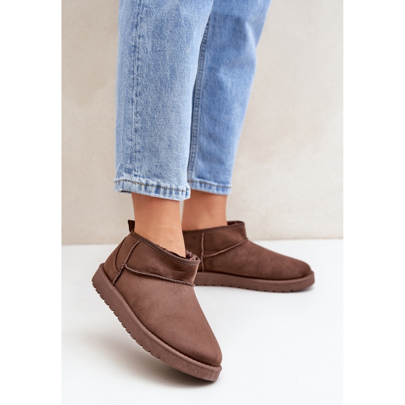 Botas de nieve mujer con plataforma en ante marrón 1