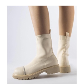 Botines calcetín beige con pedrería Vail - Solea 2