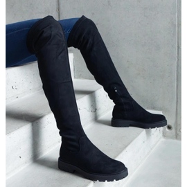 Botas largas negras con suela plana de Tromi - Solea negro 2 Botas largas negras con suela plana de Tromi - Solea negro 2