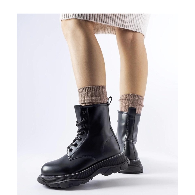 Zapatos de trabajo negros con suela enorme Borsano - Solea 1