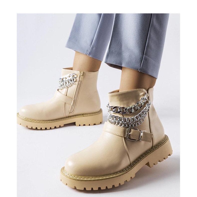 Botines beige con cadenas decorativas Mezzavia - Solea 1