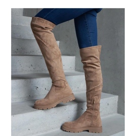 Botas largas marrones con suela plana de Tromi - Solea marrón 4