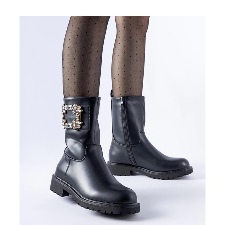 Botines negros decorados con circonitas Wagner - Solea 1