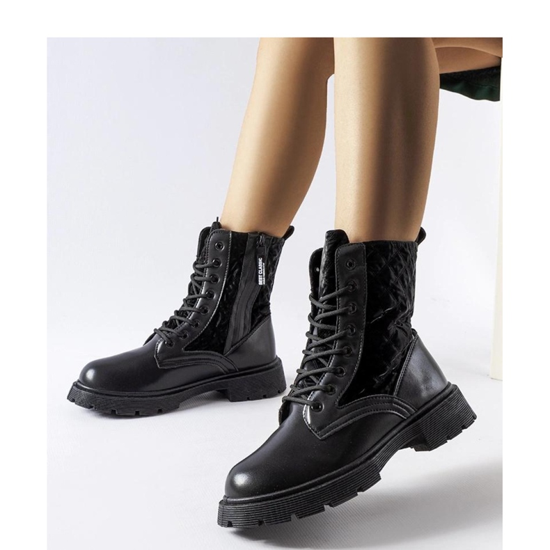 Botas negras decoradas con acolchado Jalbert - Solea negro 1