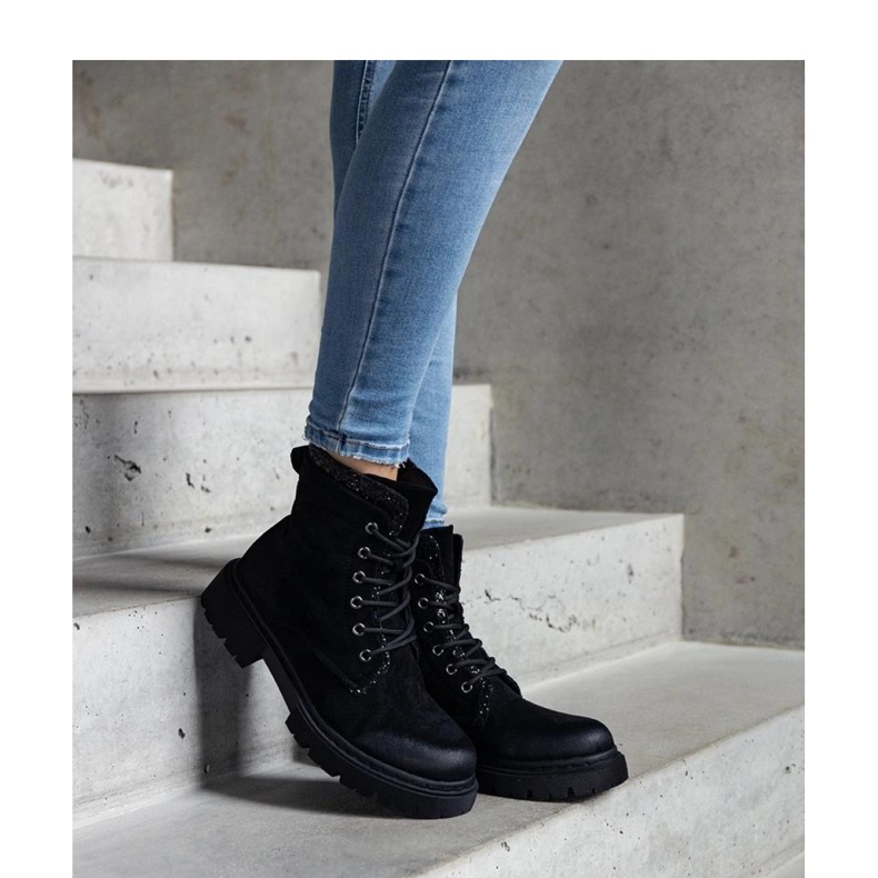 Botines negros con inserciones Prairie brillantes - Solea 1