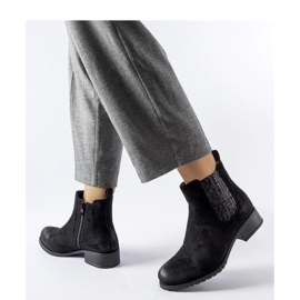 Botines planos negros con aplicación decorativa Arnoux - Solea 1 Botines planos negros con aplicación decorativa Arnoux - Solea 1