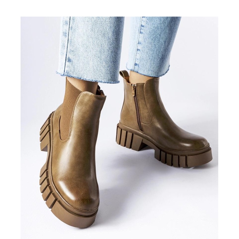 Botas Chelsea con plataforma marrones de Giusy - Solea marrón 1