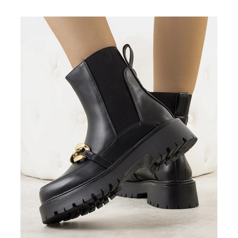 Botines negros con suela alta Pesa - Solea 1 Botines negros con suela alta Pesa - Solea 1